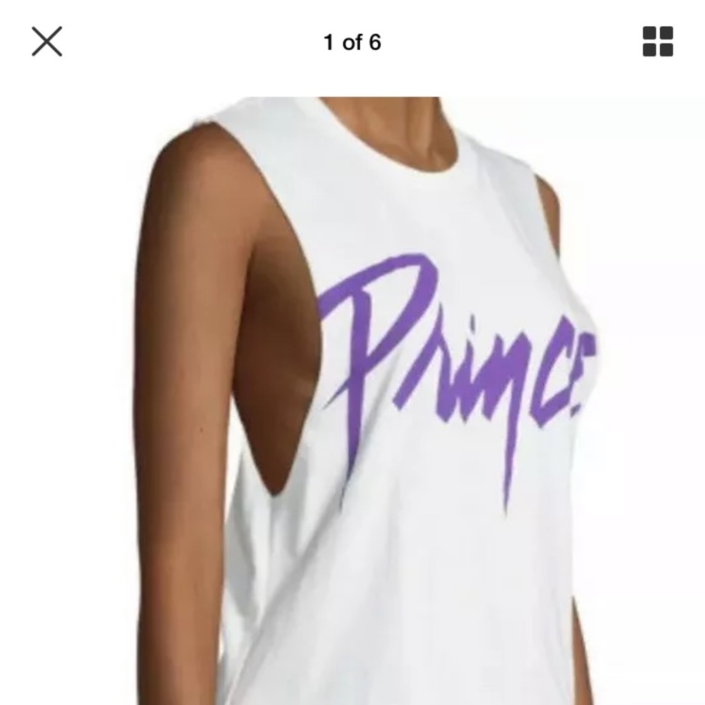 Alice + Olivia White and Purple Tank Top